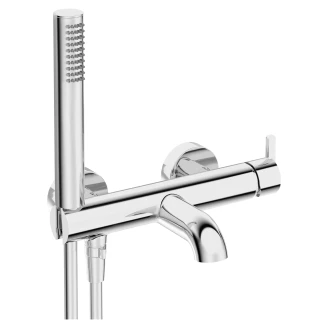 <strong>Badrumspaket Silia</strong>  Krom Blank Hög Tvättställsblandare med Badkarsblandare & Universell Bottenventil
