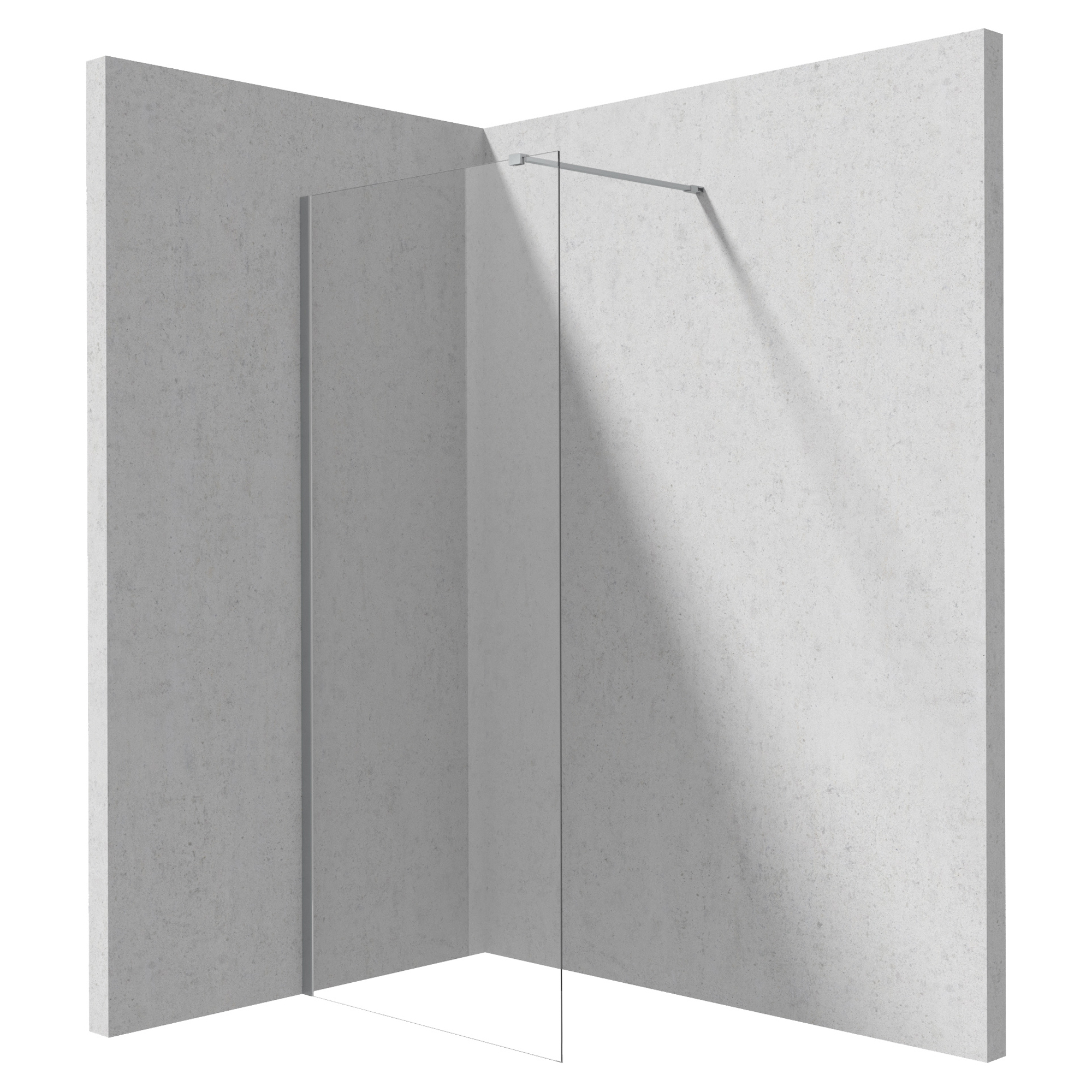 Dusjvegg Prizma Krom Matt 6 mm 100x195 cm