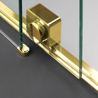 Duschvägg <strong>Prizma</strong> Guld Blank 6 mm 80x195 cm Skjutdörr