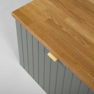 Tvättställsskåp <strong>Atria</strong>  Grön Matt 50 cm med Bänkskiva Ek Massiv UV-lackerad