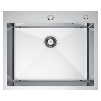 Rustfritt Stål Kjøkkenvask <strong>Celvere</strong>  Krom Matt 60x50 cm med Vannlås