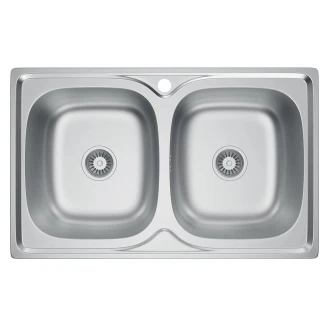 Rostfritt Stål Diskho <strong>Renvia</strong>  Krom Matt 80x50 cm med Vattenlås