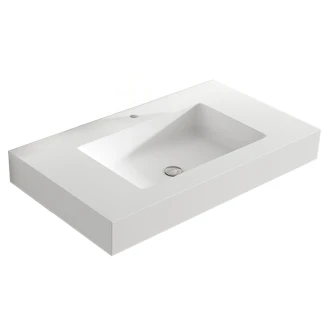 Badrumspaket <strong>Cavo</strong>  80 cm Mineralmarmor Tvättställ & Bänkskiva Svart Matt