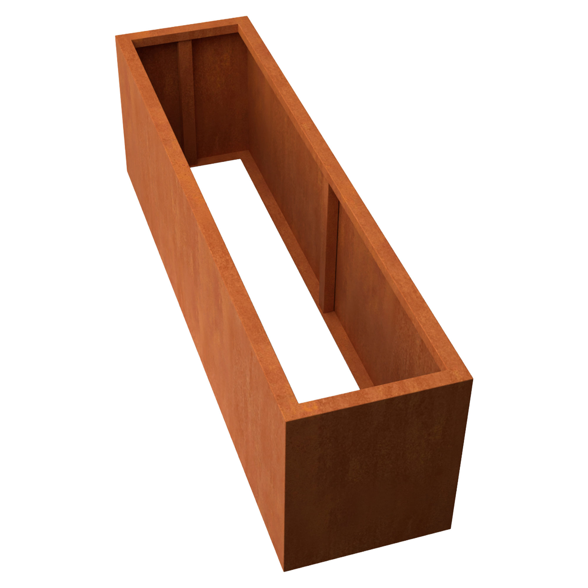 Plantekasse Uten Bunn Arbori Cortenstål 200x50x60 cm