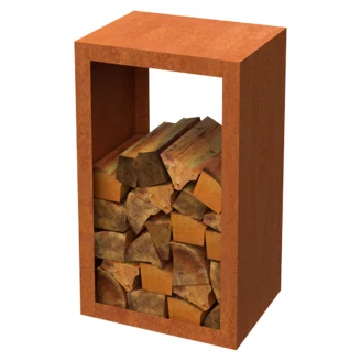 Vedstativ <strong>Vermis</strong>  Cortenstål 50x30x85 cm