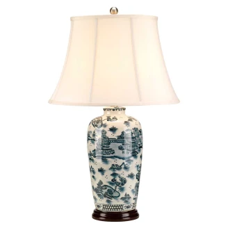 Elstead Bordslampa <strong>Blue Traditional</strong>  Blå, Vit