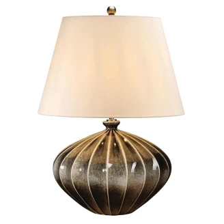 Elstead Bordslampa <strong>Rib Pumpkin</strong>  Brun, Beige