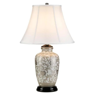 Elstead Bordslampa <strong>Silverthistle</strong>  Vit, Silver