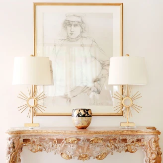 Gilded Nola Bordslampa <strong>Sun King</strong>  Guld