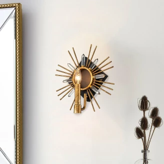 Gilded Nola Vägglampa <strong>Sun King</strong>  Guld