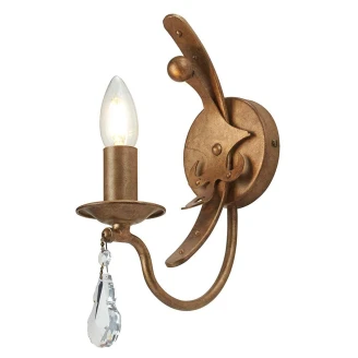 Elstead Vägglampa med Kristall <strong>Windsor Alpha</strong>  Guld