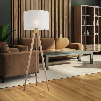Golvlampa <strong>Stellar</strong>  Vit, Trä Matt
