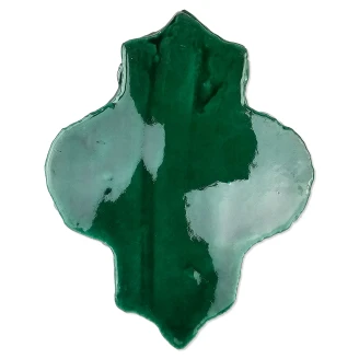 Alteret Handgjort Kakel <strong>Arabesque</strong>  Verde Blank 12x15 cm