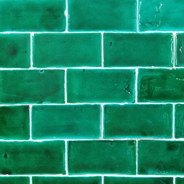 Alteret Håndlaget Veggflis Subway Verde Blank 8x15 cm