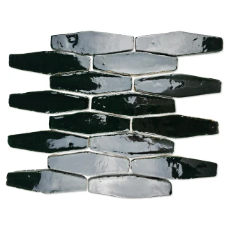Alteret Handgjort Mosaik Kakel Verona Verde Oscuro Blank 26x33 (4x13) cm