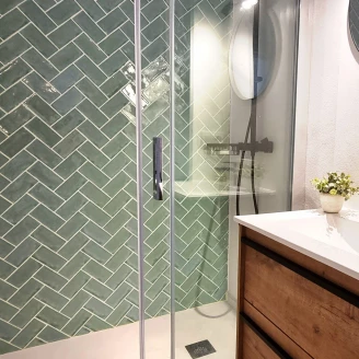 Alteret Handgjort Mosaik Kakel Verona Agua Marina Blank 26x33 (4x13) cm