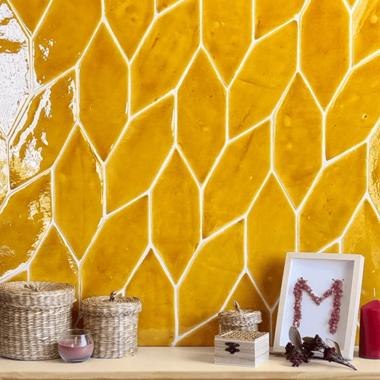 Alteret Håndlaget Mosaikk Veggflis Verona Miel Blank 26x33 (4x13) cm