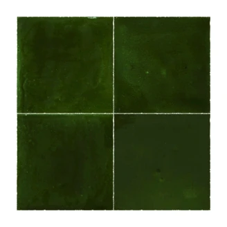 Alteret Handgjort Kakel Zellige Verde Oscuro Blank 10x10 cm