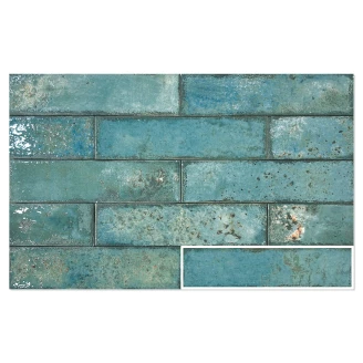 Klinker <strong>Lustre</strong>  Turkos Matt-Blank 7x28 cm
