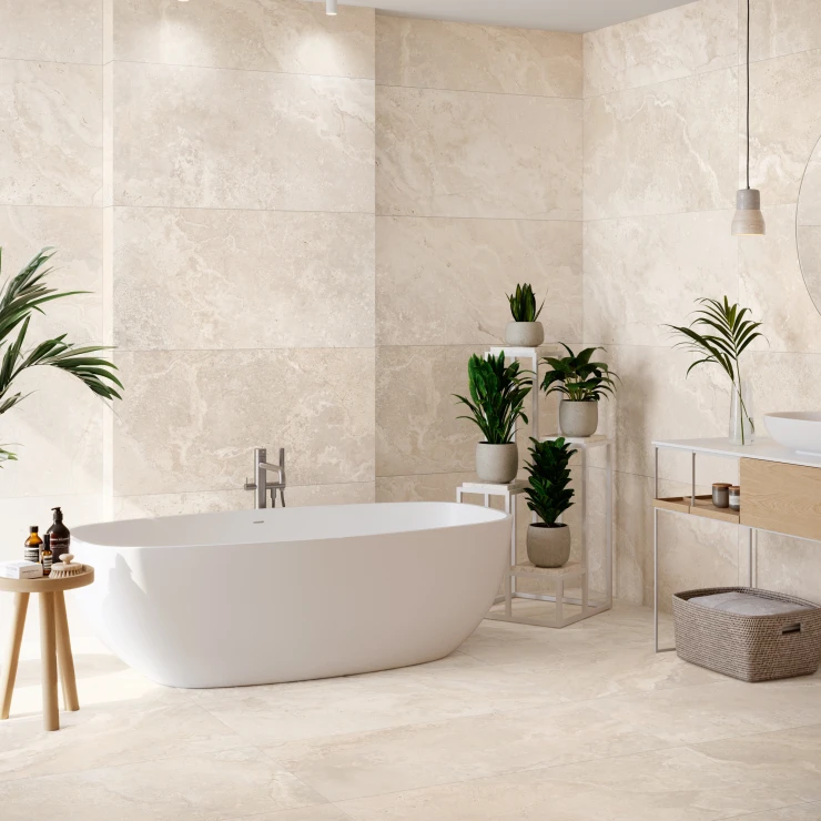 Gulvflis Lenor Varmbeige Matt 60x60 cm