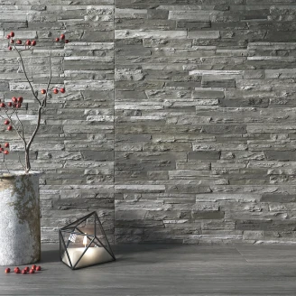 Kakel <strong>Stakka</strong>  Mörkgrå Matt-Relief 17x52 cm