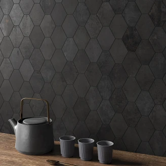 Unicomstarker Sekskant Mosaikk Gulvflis <strong>Oxid</strong>  Iron Matt 25x34 (9.7x11.2) cm