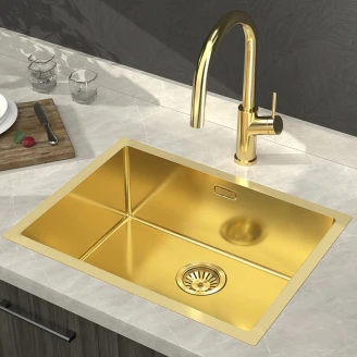 Rostfritt Stål Diskho <strong>Laretta</strong>  Guld 60x45 cm