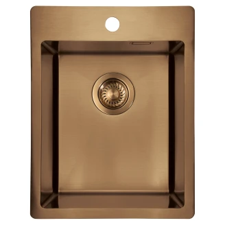 Stål Kjøkkenvask <strong>Olfato</strong>  Bronse Matt 39x51 cm med Vannlås