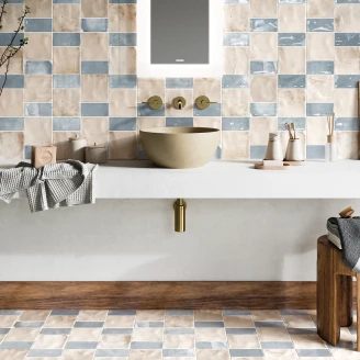 Klinker <strong>Prato</strong>  Beige Blå Matt-Blank 15x45 cm