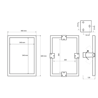 Spegel <strong>Steda</strong>  Krom Matt 40x60 cm