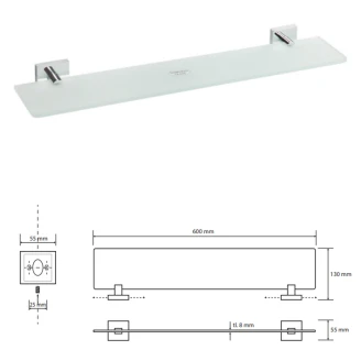Badrumshylla <strong>Edris</strong>  Krom Blank 60 cm