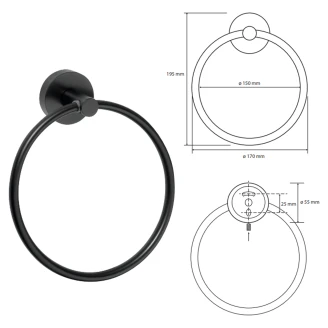 Handduksring <strong>Ektorp</strong>  Svart Matt