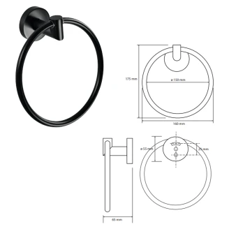 Handduksring <strong>Ektorp</strong>  Svart Matt