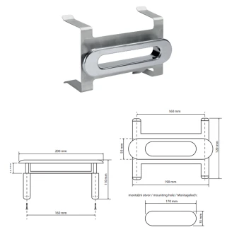 Integrerad Pappersdispenser Krom Blank