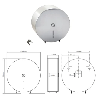 Toalettpappershållare Jumbo Krom Matt 26 cm