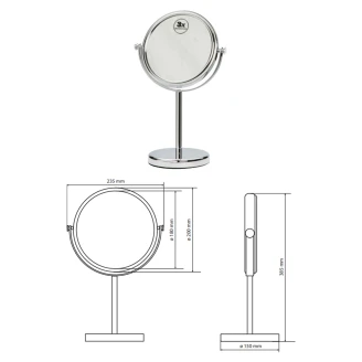 Dubbelsidig Sminkspegel <strong>Elega</strong>  Krom Matt 20 cm