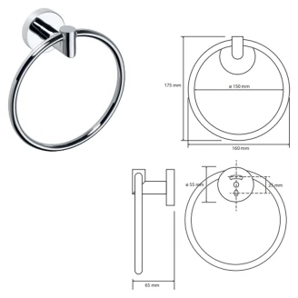 Handduksring <strong>Holmstrand</strong>  Krom Blank