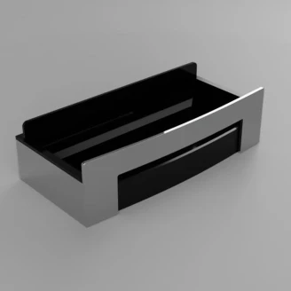 Duschhylla med Duschskrapa <strong>Line</strong>  Svart-Krom 23 cm