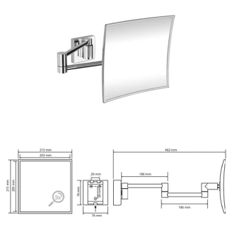 Sminkspegel <strong>Elega</strong>  Krom Blank 21.5x21.5 cm