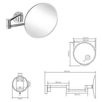 Sminkspegel <strong>Elega</strong>  Krom Blank 21.5 cm