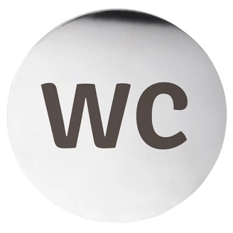 WC Piktogram 8x8 cm Krom Blank Rund