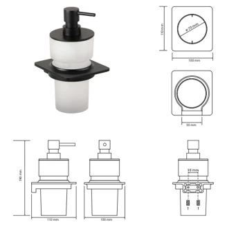 Tvålpump <strong>Cendre</strong>  Svart Matt 300 ml