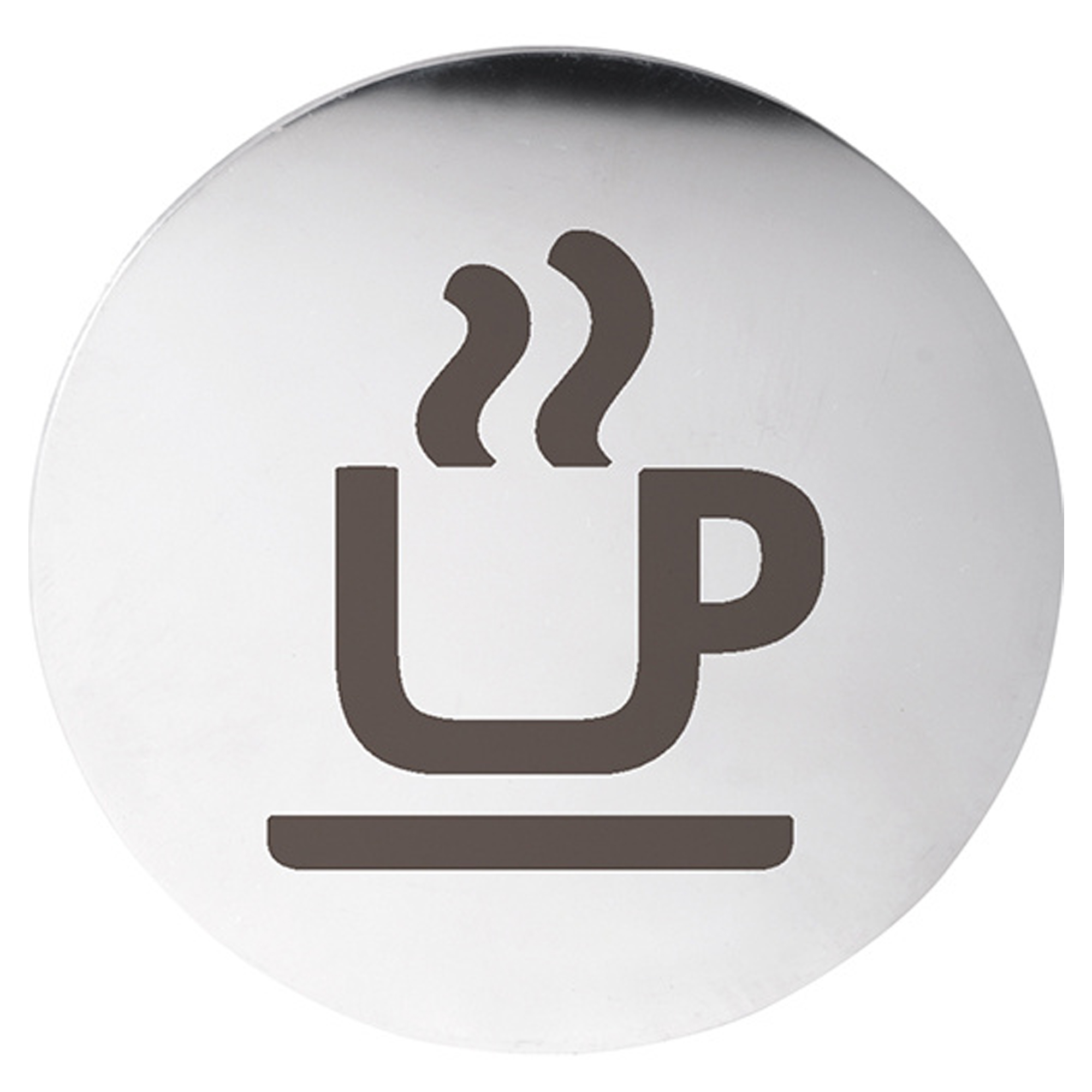 Café Piktogram 8x8 cm Krom Matt Rund