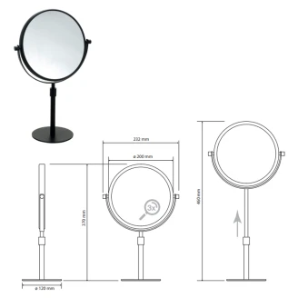 Sminkspegel <strong>Ektorp</strong>  Svart Matt 20 cm