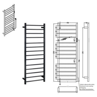 El Handdukstork 180 W <strong>Svalin</strong>  Svart Matt