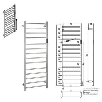 El Handdukstork 180 W <strong>Svalin</strong>  Krom Blank