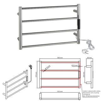 El Håndklestork 63 W <strong>Svalin</strong>  Krom Blank
