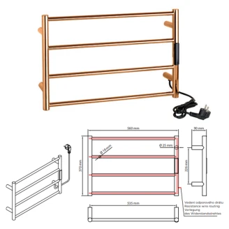 El Handdukstork 63 W <strong>Svalin</strong>  Koppar Blank