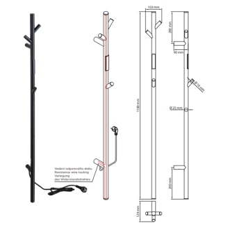 El Handdukstork 30 W <strong>Svalin</strong>  Svart Matt