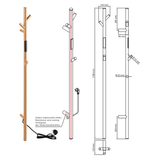 El Handdukstork 30 W <strong>Svalin</strong>  Koppar Blank